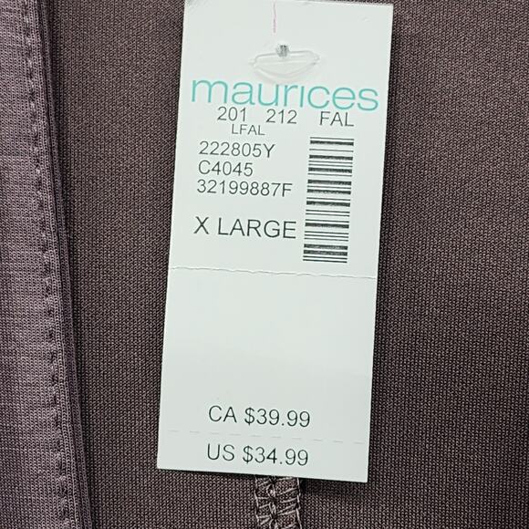 NEW Maurices Cardigan Womens XL Gray Brown Stretch Open Front Cocoon Sweater - Picture 7 of 14